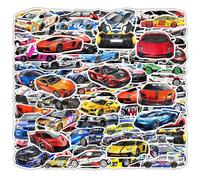 SLEEKEE 102 Autocollants De Course De Supercars, Autocollants De Mode, Autocollants Imperméables, Peuvent Être Utilisés pour Décorer des Cahiers, des Scooters Et des Bagages
