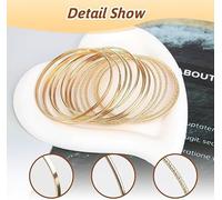 SLEEKEE 14 Bracelets Dorés Et 7 Bagues, Bracelets Brillants Personnalisés, Bagues Simples Et À La Mode, Cadeaux De Noël pour Amis.