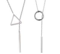 SLEEKEE 2 Colliers Longs, Colliers Au Design Simple, Colliers Géométriques, Accessoires Vestimentaires, Colliers De Mode