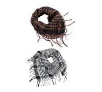 SLEEKEE 2 Écharpes à La Mode, Populaires Pour Hommes et Femmes, Du Désert, Multifonctionnelles Coupe-Vent et Anti-Sable (Marron, Blanc Café)