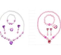 SLEEKEE 2 Ensembles De Bijoux Princesse, Y Compris Un Collier, Une Épingle À Cheveux, Un Clip d'oreille, Une Bague, des Accessoires D'Habillage, Un Style De Fille Mignon Et Mignon.