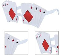 SLEEKEE 2 Jeux De Cartes, Lunettes Et 2 Paires De Boucles d'oreilles, Costumes De Soirée À Thème, Accessoires De Mode Amusants, Adaptés Aux Échecs Et Aux Fêtes De Cartes, Bal Masqué.