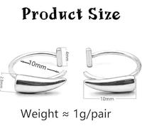 SLEEKEE 2 Paires De Bagues À Lèvres Personnalisées en Acier Inoxydable, Simulation De Dents De Vampire, Ongles À Lèvres Non Pénétrants, Unisexe (Argent, Noir).