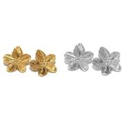 SLEEKEE 2 Paires De Boucles d'oreilles À Fleurs Dorées Et 2 Anneaux, Forme De Fleur Rétro, Léger Et Confortable À Porter, Ornement De Pendule Quotidien, Accessoires De Mode pour Femmes.