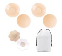 SLEEKEE 2 paires de pansements pour tétons, 1 paire de pansements de mamelon en forme de fleur, 1 sac de rangement, pansements pour tétons pour femmes, pansements de tétons en silicone