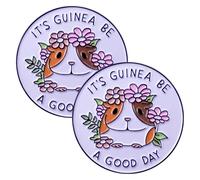 SLEEKEE 2 Pièces Broches Mignonnes De Cochon d'Inde, Broches d'impression De Dessin Animé, Broches d'animaux Intéressantes, Broches Décoratives, Broches Créatives