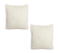 SLEEKEE 2 Pièces Housses De Coussin en Peluche, Housses De Coussin De Siège 45 X 45, Housses De Coussin Unies en Fausse Fourrure, Housses De Coussin Carrées Moelleuses, À La Voiture