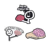 SLEEKEE 3 Broches en Métal Amusantes, Badges en Émail, Broches De Personnalité Créative, Adaptées À La Décoration De Sacs À Dos, Vêtements, Chapeaux.