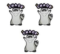 SLEEKEE 3 Pièces De Jolies Broches d'animaux, Motif De Raton Laveur avec Chat Noir, Détails Émaillés, Décoration De Sac, Manteau Et Chapeau, Collection De Cadeaux De Petites Choses.