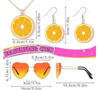 SLEEKEE 4 Accessoires De Fruits Et 2 Paires De Lunettes De Soleil, Costume À Thème D'Été Amusant, Accessoires Aux Couleurs Vives, Adaptés Aux Vêtements De Vacances, Style De Fête.