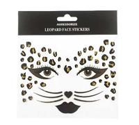 SLEEKEE 4 Autocollants Bronzants À Imprimé Léopard, Tatouages Temporaires pour Le Visage, Accessoires De Mascarade, Adaptés Aux Fêtes À Thème, Aux Fêtes De Fin D'Année.
