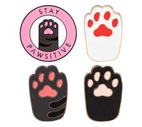 SLEEKEE 4 Pièces Broches De Patte De Chat De Dessin Animé, Broches Mignonnes, Broches en Métal Créatives, Broches Décoratives, Broches pour Femmes