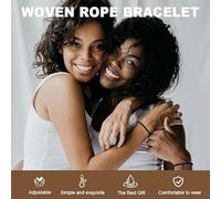 SLEEKEE 6 Pièces De Cordes À Main De Couple Simples, Cordes Tissées À La Main Réglables, Bracelets D'Amitié Heureux, Adaptés Aux Hommes Et Aux Femmes À Porter.