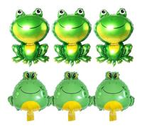 SLEEKEE Ballons Grenouille 6 Pièces, Ballons De Dessin Animé, Ballons Jouets, Ballons pour Enfants, Ballons Mignons en Aluminium, Jouets Gonflables De Fête