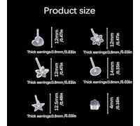 SLEEKEE Boucles d'oreilles Transparentes en Résine De 25 Pièces, Boucles d'oreilles Florales De 10 Pièces, 1 Boîte De Rangement De Bijoux, Bijoux Simples pour Filles.