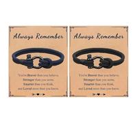 SLEEKEE Bracelets pour Garçon 2 Pièces Et 2 Cartes, Bracelets Tissés À La Main, Bracelets Au Design Simple, Bracelets Cadeaux