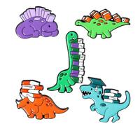 SLEEKEE Broches De Livre De Dinosaure 5 Pièces, Broches Mignonnes, Broches De Dessin Animé Créatif, Broches pour Enfants, Broches Créatives