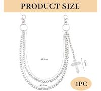 SLEEKEE Chaîne De Pantalon Croisé 2 Pièces, Chaîne De Transport Multicouche, Mode De Style Gothique, Tout-Allumette, Convient Aux Jeans, Décoration De Jupe.