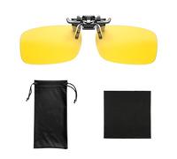 SLEEKEE Clip de vision nocturne, sac à miroir, tissu pour lunettes, lentilles de nuit, clip anti-reflet pour hommes et femmes, accessoires, jaune, 134 x 60 x 40, Jaune, 134 * 60 * 40 mm