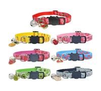SLEEKEE Colliers pour Chat 7 Pièces, Colliers À Éléments De Fruits, Cloches À Collier, Colliers Réglables, Fournitures pour Animaux De Compagnie