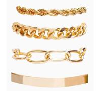 SLEEKEE Ensemble De Bracelets 8 Pièces, Empilable avec des Bijoux De Bracelet, Facile Et Exquis À Porter avec des Accessoires, Tendance De La Mode en Métal De Style Punk.