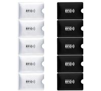 SLEEKEE Lot de 10 cartes de crédit, protection RFID, étui pour cartes de crédit, protection RFID, blocage NFC, argent, noir, taille unique, contemporain, argent et noir, taille unique, argent et