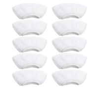 SLEEKEE Lot de 10 housses de chiffon en microfibre, accessoires de nettoyage à vapeur, housses de chiffon de nettoyage, accessoires de rechange (blanc)