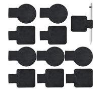 SLEEKEE Lot de 10 passants pour stylo noirs - Porte-stylo autocollant en cuir - Clip de stylo élastique - Boucle carrée autocollante - Porte-stylo rond - Accessoire