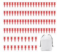 SLEEKEE Lot de 100 broches de golf en plastique de 32 mm pour table de golf rouge, idéales pour le thé de golf