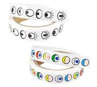 SLEEKEE Lot de 1000 autocollants colorés pour les yeux noirs et blancs pour ballons oculaires - Utilisation sur des gobelets en papier, argile