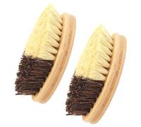 SLEEKEE Lot De 2 Brosses De Nettoyage Ovales, Brosse À Manche en Bois, Brosse À Poils Rigides, Brosse De Nettoyage pour Enlever Les Taches De Cuisine, Brosse De Nettoyage pour Fruits Et Légumes