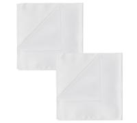 SLEEKEE Lot de 2 mouchoirs blancs pour homme, mouchoirs en imitation soie, écharpes de poitrine pour costumes formels pour hommes, convient pour les fêtes de mariage, de danse et de cérémonie (22 x 22