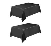 SLEEKEE Lot de 2 nappes en plastique noires, réutilisables, résistantes à l'eau et à l'huile, rectangulaires de 45 cm, adaptées à diverses fêtes et décorations de table à la maison