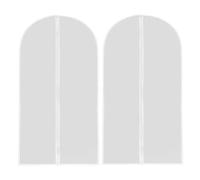 SLEEKEE Lot de 2 sacs à vêtements, longues housses de costume, sac en tissu respirant, anti-poussière, anti-acariens, pour le rangement des vêtements et les voyages (60 x 140 cm) (blanc)