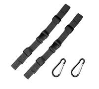 SLEEKEE Lot de 2 sangles antidérapantes à boucles et 2 boucles mousquetons, sangles à boucle antidérapantes pour sacs à dos, boucles réglables pour cartable, bandoulière fixe (noir)