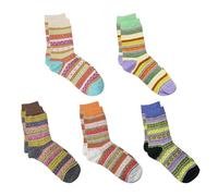 SLEEKEE Lot de 5 Paires de Chaussettes de Randonnée Thermiques pour Femme - Coton Respirant, Chaleur Épaisse, Tricotées pour l'Hiver