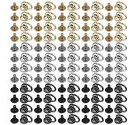 SLEEKEE Lot de 60 rivets à anneau, rivets creux, rivets en cuir, rivets à vis vissables, rivets toriques, vis à boulons, convient pour accessoires de coque de téléphone portable, artisanat du cuir,