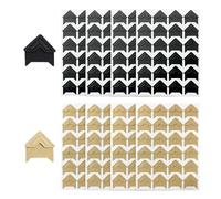 SLEEKEE Lot de 8 autocollants pour coins photo, coins de montage photo, 192 coins en papier, accessoires d'album photo, coins photo pour scrapbooking (noir, cuir de vachette)