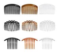 SLEEKEE Lot de 9 peignes latéraux français, accessoires de cheveux pour femme, brosse à cheveux décorative, tenue solide, brosse à cheveux lisse, convient à tous les types de cheveux (noir, marron et