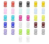 SLEEKEE Mini Boucles en Plastique de Déverrouillage - 32 Mousquetons Antidérapants à Dégagement Rapide pour Bijoux (Multicolore)