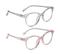 SLEEKEE Pack De 2 Lunettes Rondes Enfant Anti Lumière Bleue Design Simple Mode