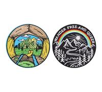 SLEEKEE Pack De 2 Patchs sur Le Thème du Paysage Extérieur, Patchs À Broder, Patchs Thermocollants, Décorations Vestimentaires, Patchs pour Réparation De Vêtements