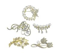 SLEEKEE Pack De 5 Broches pour Femmes, Broches De Décoration De Vêtements, Broches De Fixation De Vêtements, Broches Rétro Élées, Broches en Strass