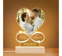 Sleeleece Cadre photo personnalisé en forme de cœur pour elle et lui, cadeau photo pour anniversaire, Saint-Valentin, anniversaire de mariage, cadeaux de fiançailles pour petit ami