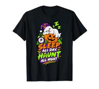 Sleep All Day Haunt All Night fantôme drôle Halloween T-Shirt