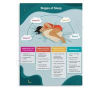 Sleep Cycle REM Deep Light Stage Canvas Wall Art Poster for Bedroom Living Room Wellness Center Decor(Framed,16x24inch(40x60cm))