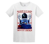 Sleep is My God Art Long Sleeves Pure Cotton Style Fashion Chest T-Shirt White XL