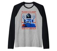 Sleep is My God Sarcastic Retro Vintage Funny Adult Humor Manche Raglan