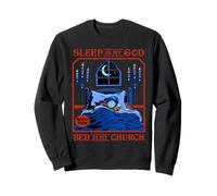 Sleep is My God Sarcastic Retro Vintage Funny Adult Humor Sweatshirt