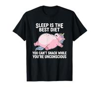 Sleep is The Best Diet Snack Funny Unicorn Lazy Nap Humour T-Shirt